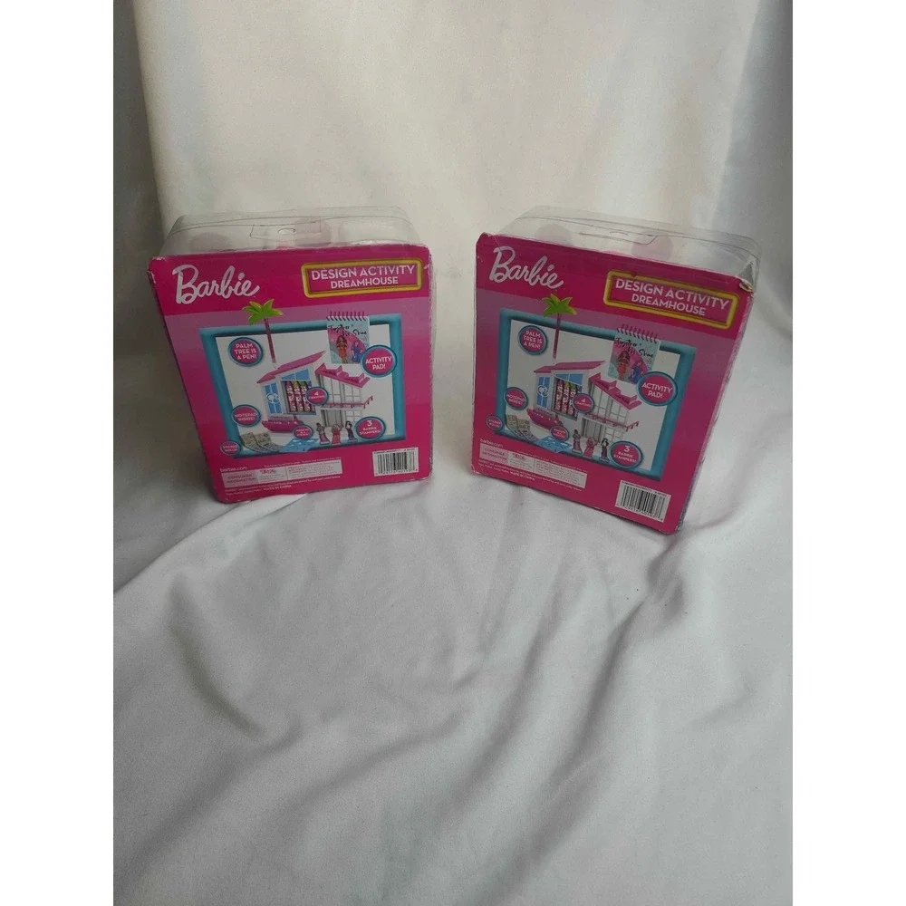 Barbie Design Activity Dreamhouse Set with Art Supplies and Palm Tree Pen 2 Pack